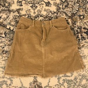 Tan corduroy mini skirt - small